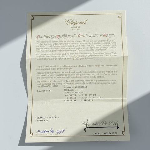 Chopard - Collection Happy Diamond - Collier Or blanc et Diamants