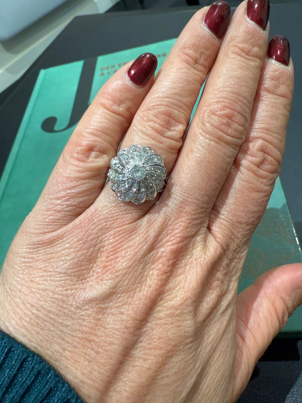 Bague Fleur Or blanc et Diamants