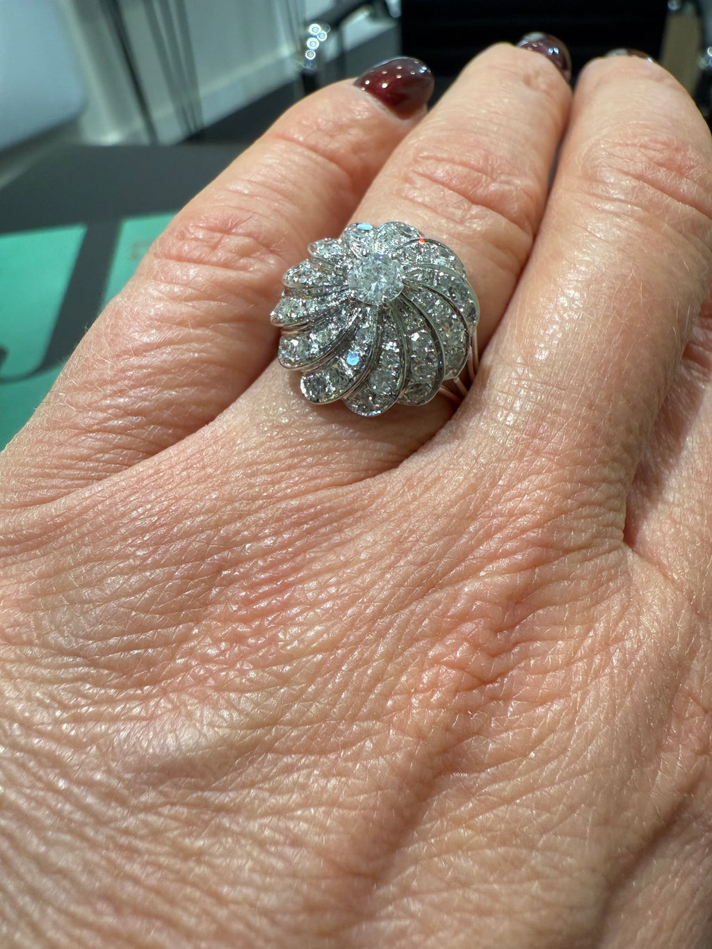 Bague Fleur Or blanc et Diamants