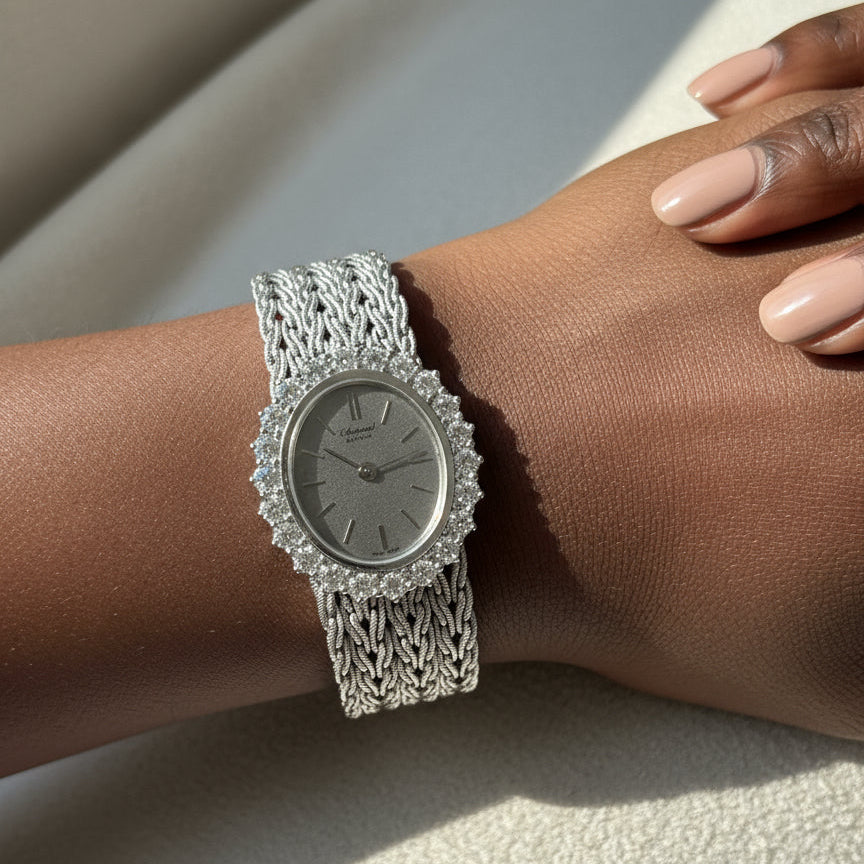 Chopard - Montre Femme - Or blanc et Diamants - Année 70