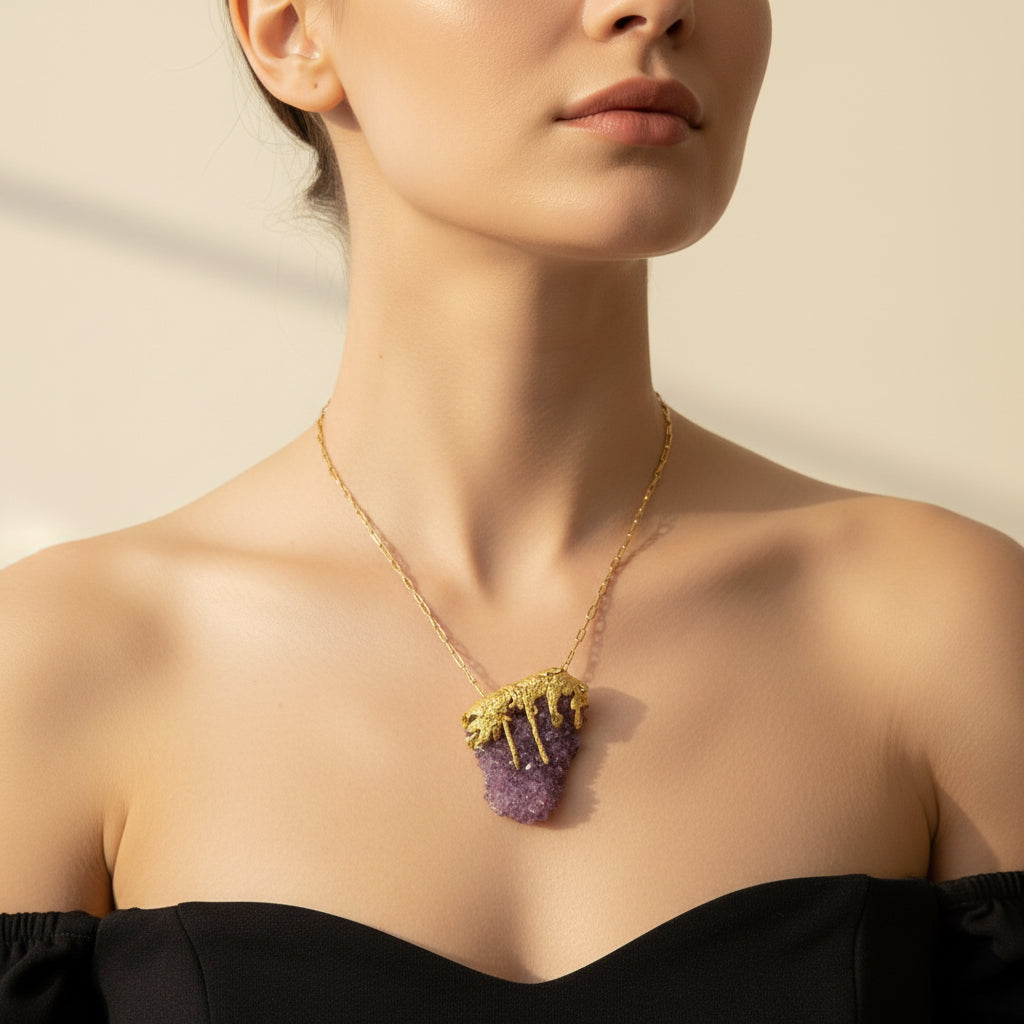 Roland Schad - Pendentif Or jaune et améthyste