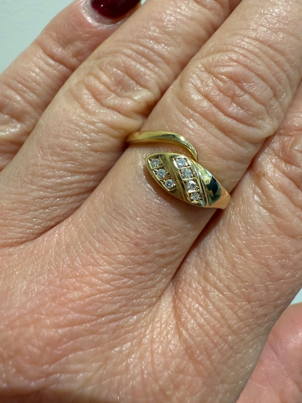 Bague serpent Or jaune et diamants