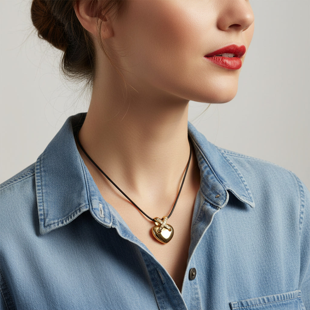 Chaumet - Pendentif Coeur Lien - Or jaune et Diamants
