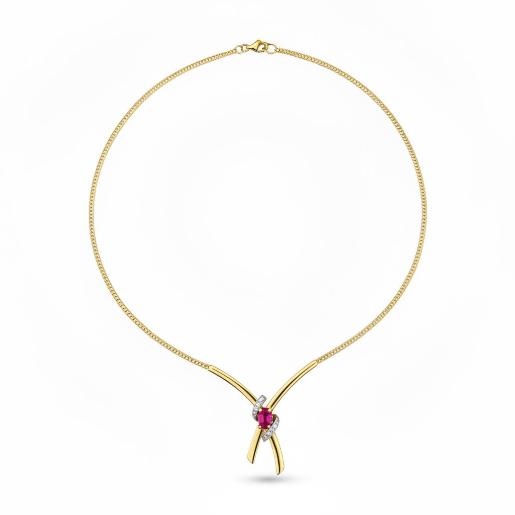 Collier Or jaune - Rubis et Diamants