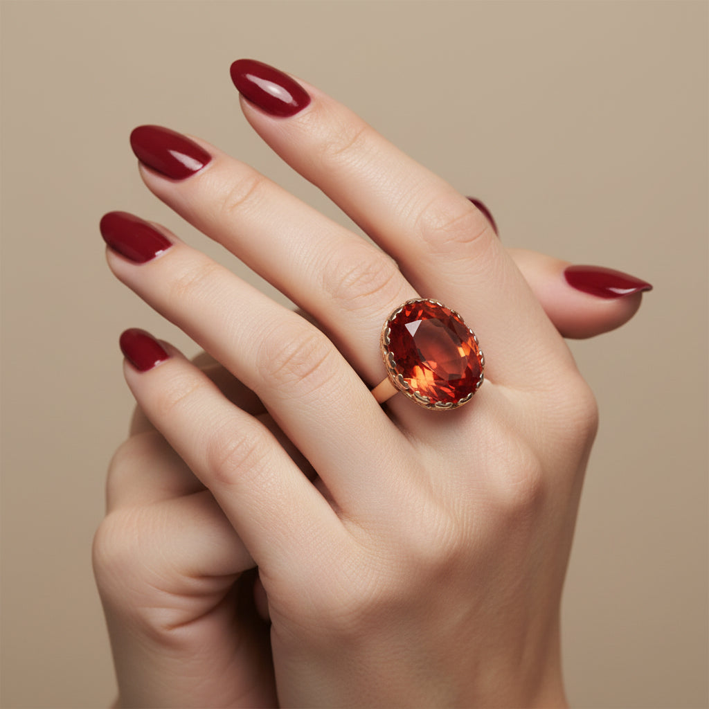 Yellow Gold Ring - Smoky Quartz