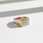 Bague Tank - Or rosé et Diamants