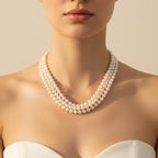 Collier Perles de Culture en dégradé - Fermoir Or Blanc