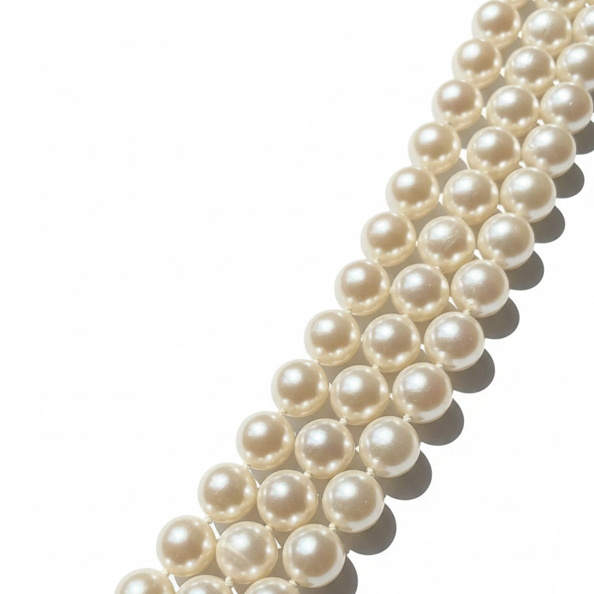 Collier Perles de Culture en dégradé - Fermoir Or Blanc