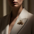 Broche Or jaune et Platine - Diamants 1,05 carats
