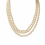 Collier Perles de culture- 3 rangs - Fermoir Or blanc