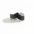 White gold ring - black and white diamonds
