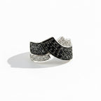 White gold ring - black and white diamonds