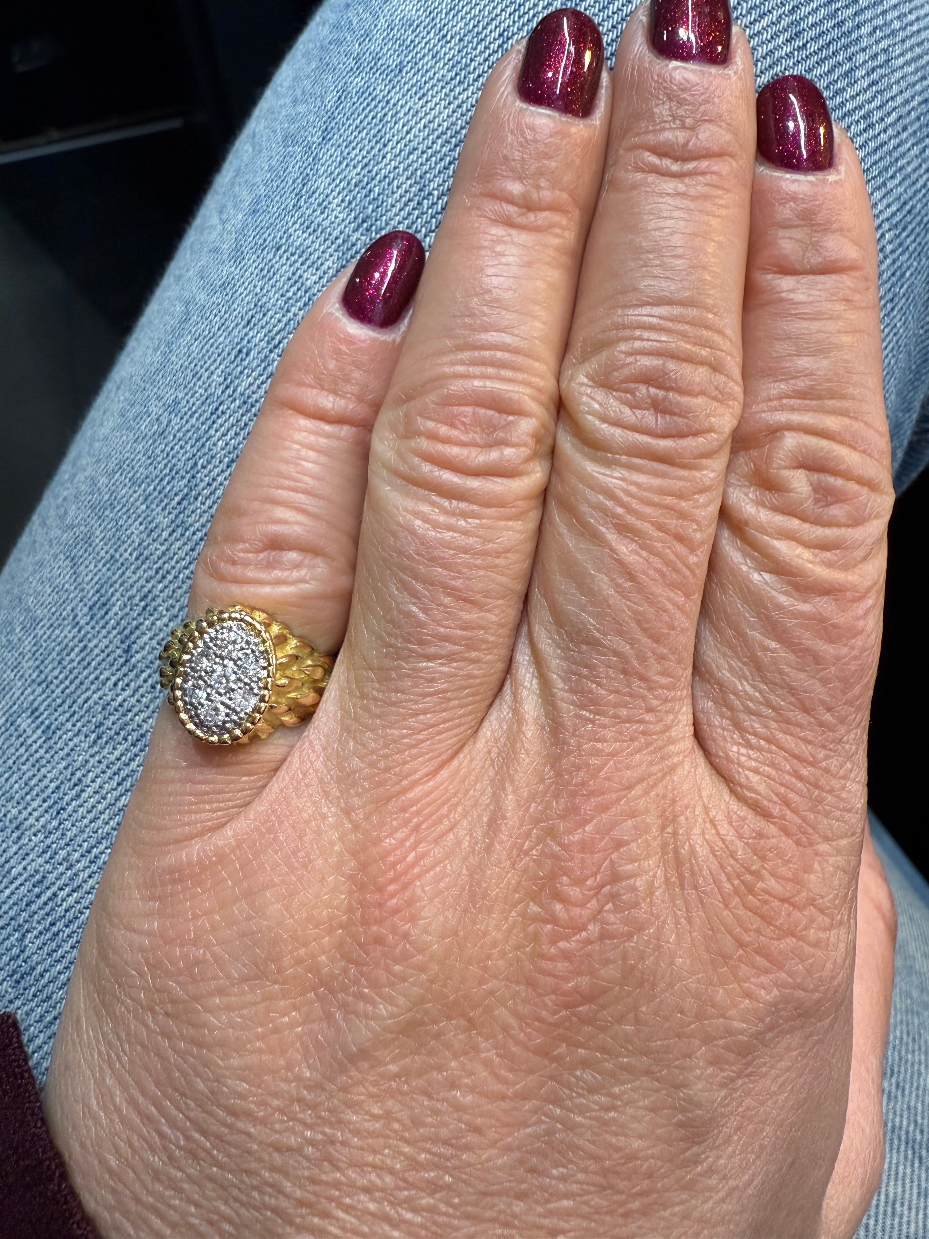 Bague Serpent Vintage or jaune et Diamants