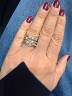 Bague 5 rangs or blanc et jaune - Diamants