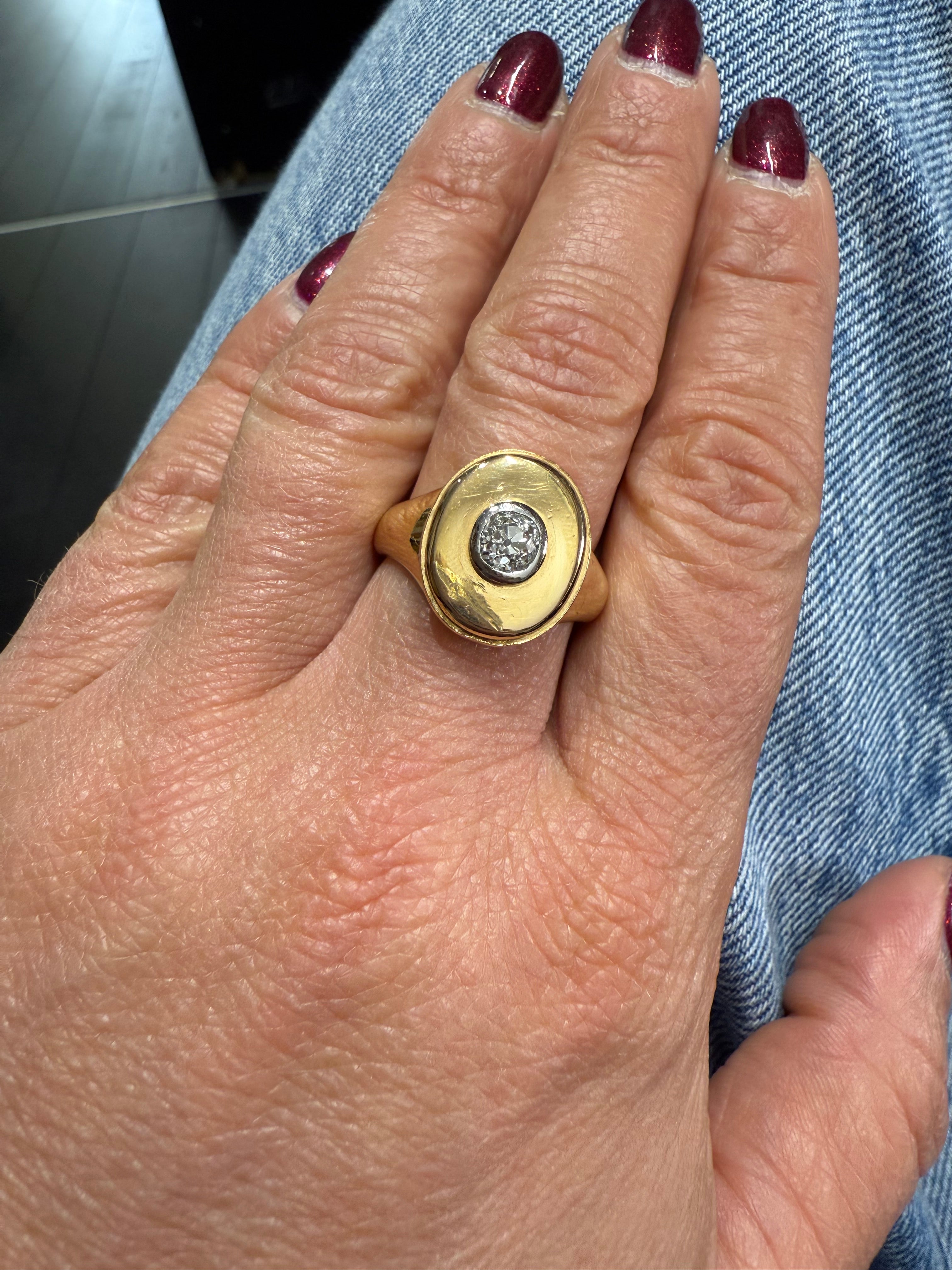 Chevalière Or jaune et Diamant