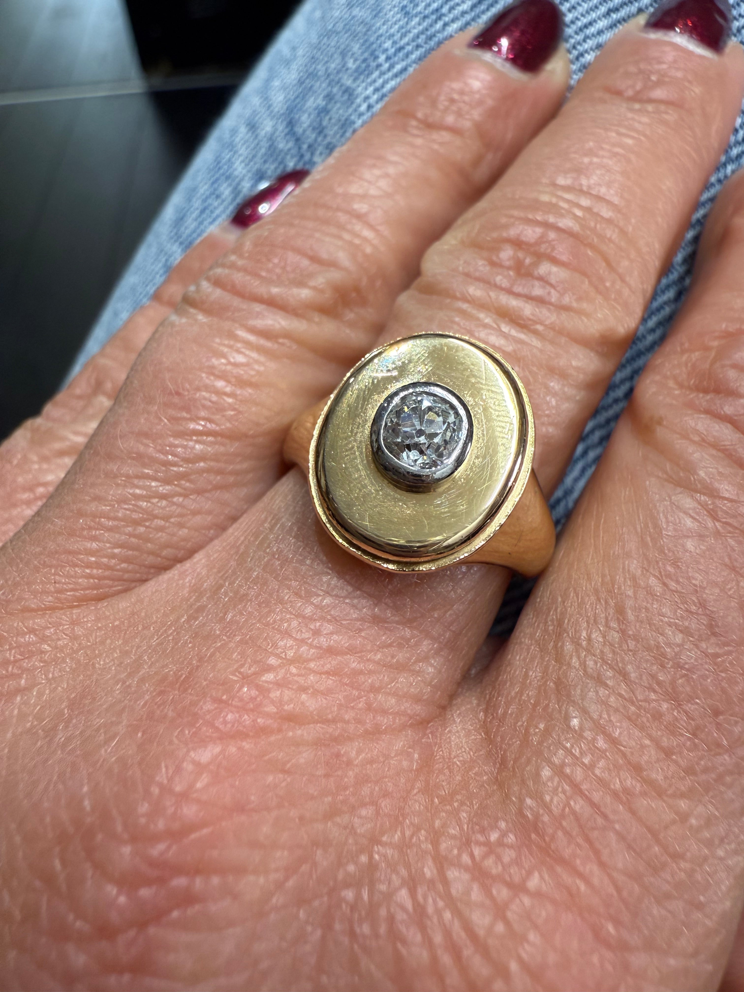 Chevalière Or jaune et Diamant