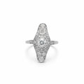 Art Deco - White gold and 0.35 carat diamond ring