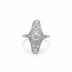 Art Deco - White gold and 0.35 carat diamond ring