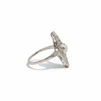Art Deco - White gold and 0.35 carat diamond ring