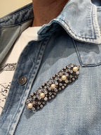 Broche Époque Napoleon III - Diamants et perles de Culture