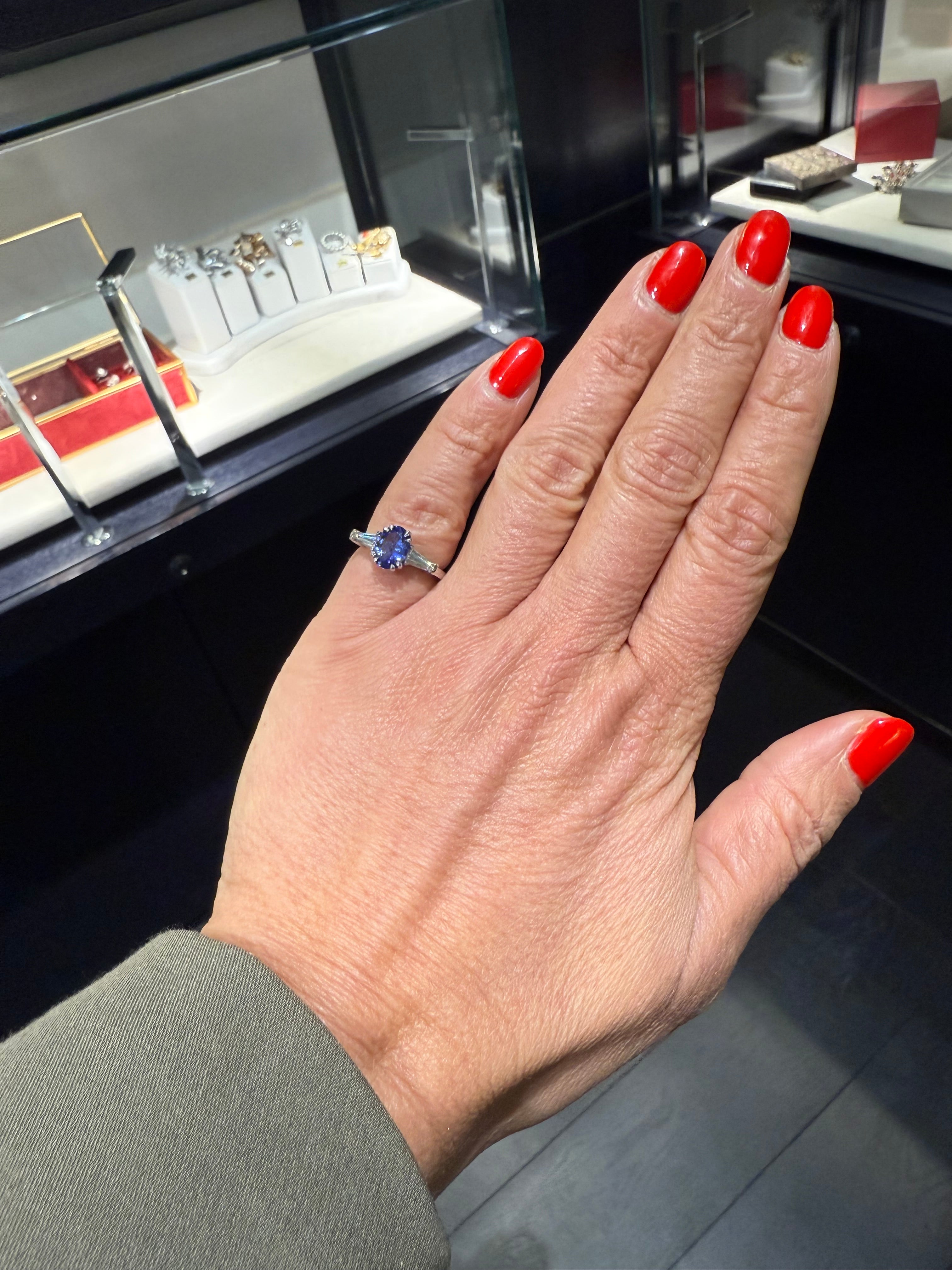 Bague Platine - Tanzanite et Diamants