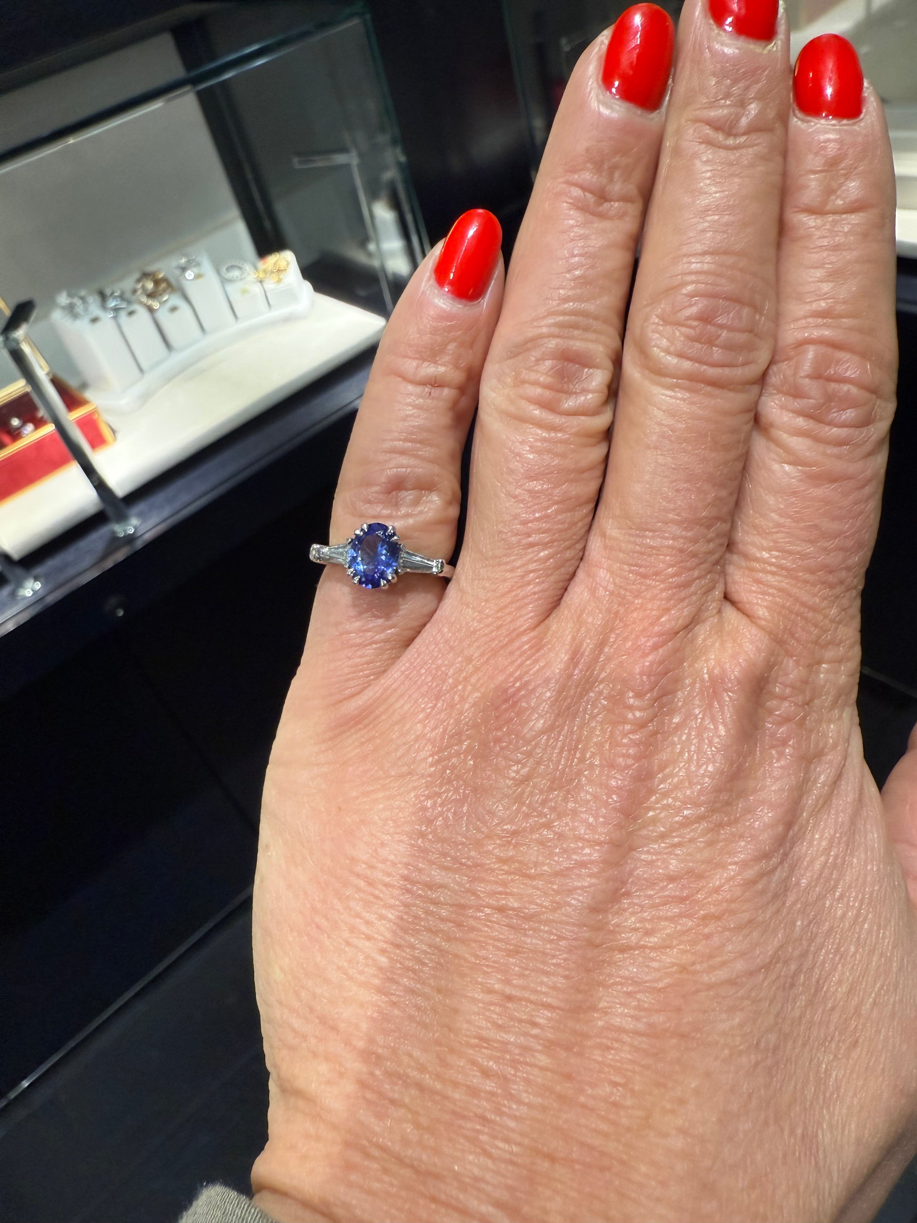 Bague Platine - Tanzanite et Diamants