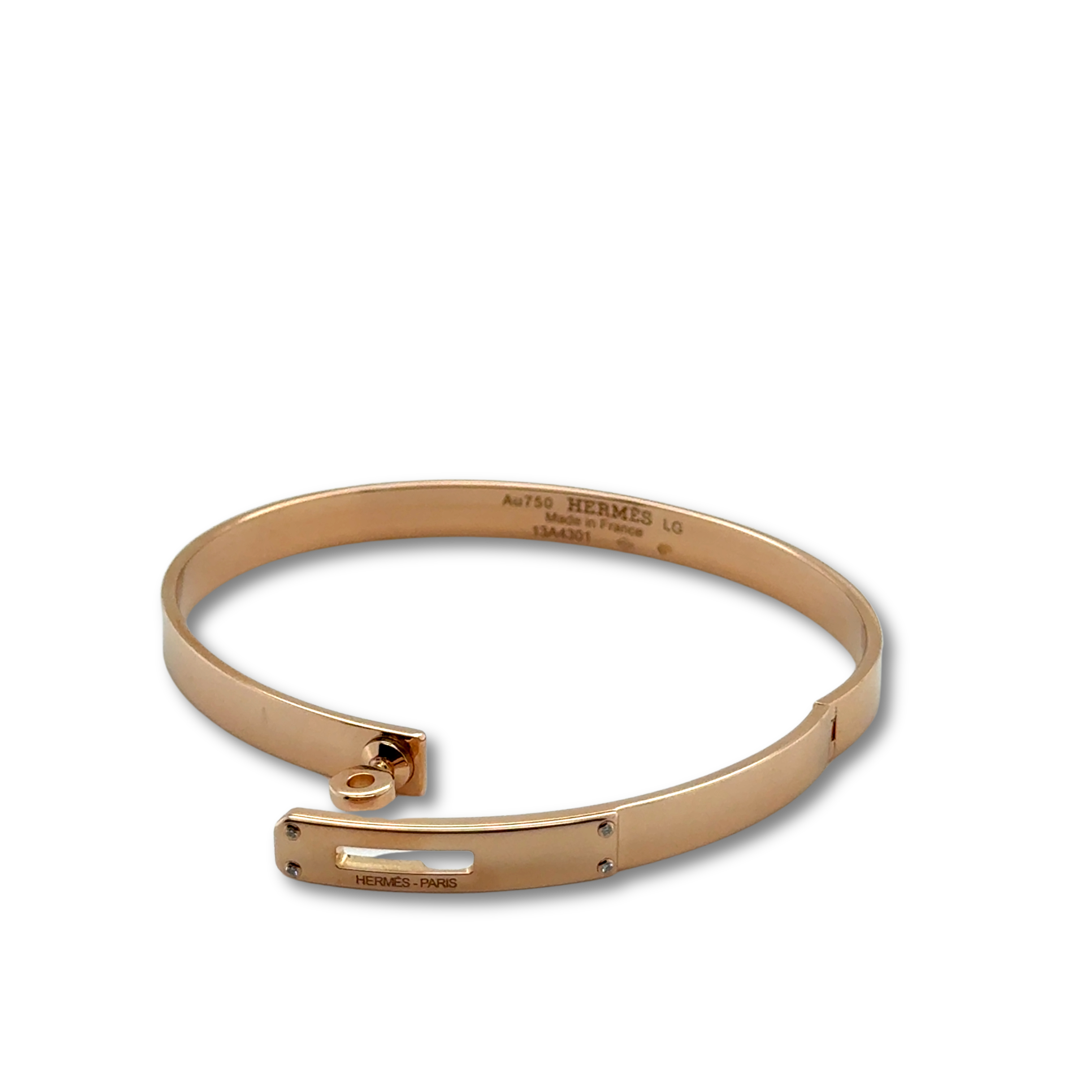 Bracelet Kelly Hermès - Or rose et diamants - Petit Modèle