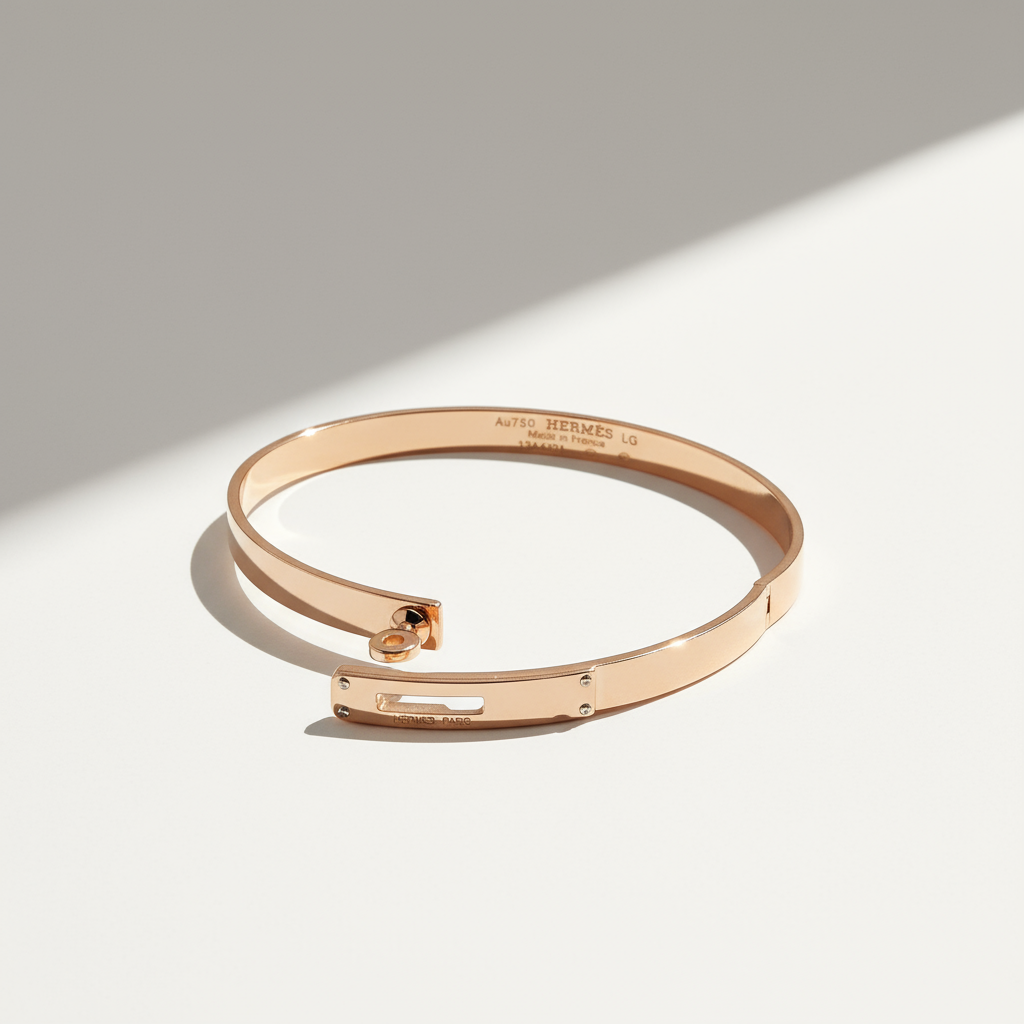 Bracelet Kelly Hermès - Or rose et diamants - Petit Modèle