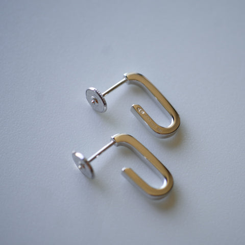 DINH VAN - Boucles d’oreilles Maillon - Moyen Modèle - Or blanc et Diamants