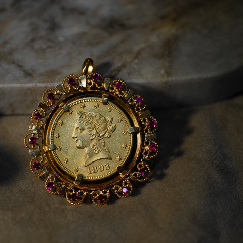 Pendentif Pièce 10 dollars - Or jaune