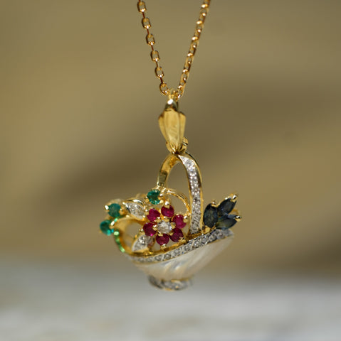 Pendentif Vintage Panier Or jaune