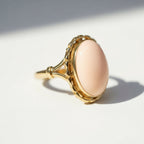 Bague Or jaune - Cabochon Corail