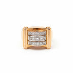 Bague Tank - Or Jaune et Diamants - Année 40