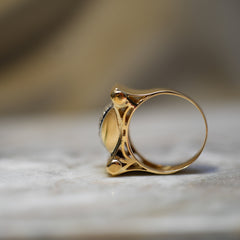 Bague Tank - Or Rosé et Diamants - Année 40