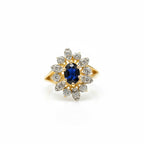 Marguerite Ring - Yellow Gold - Sapphire and Diamonds