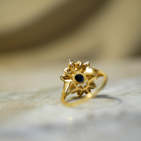Bague Marguerite - Or Jaune - Saphir et Diamants