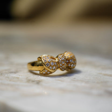 Bague Noeud Or jaune et Diamants