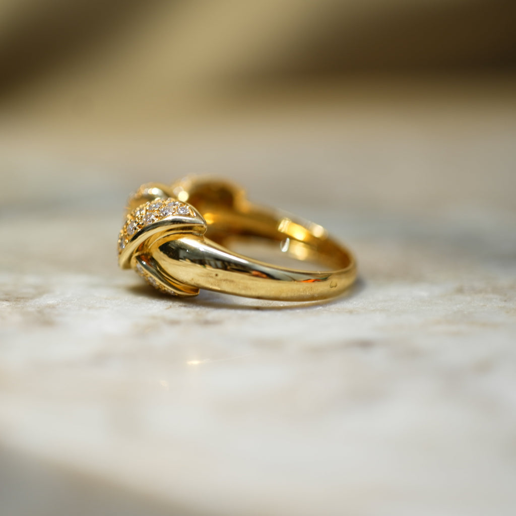 Bague Noeud Or jaune et Diamants
