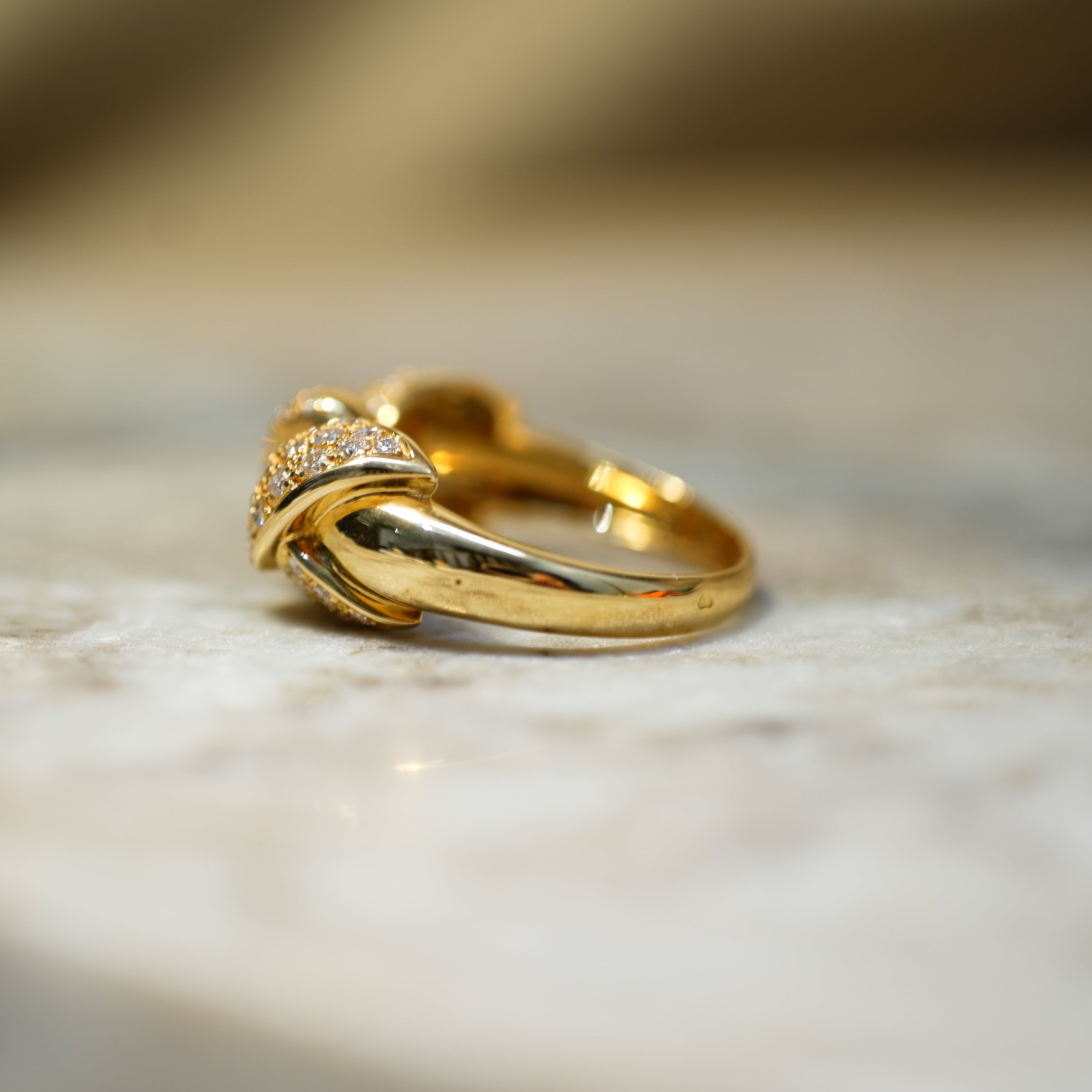 Bague Noeud Or jaune et Diamants