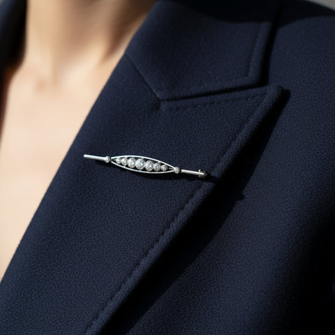Art Deco Brooch - White Gold and Diamonds