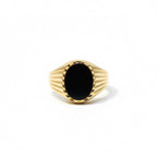 Bague Chevalière - Or Jaune et Onyx