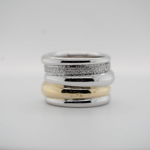 Pomellato - Bague Tubolare - 2 ors et Diamants