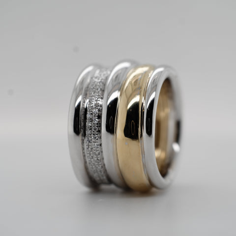 Pomellato - Bague Tubolare - 2 ors et Diamants
