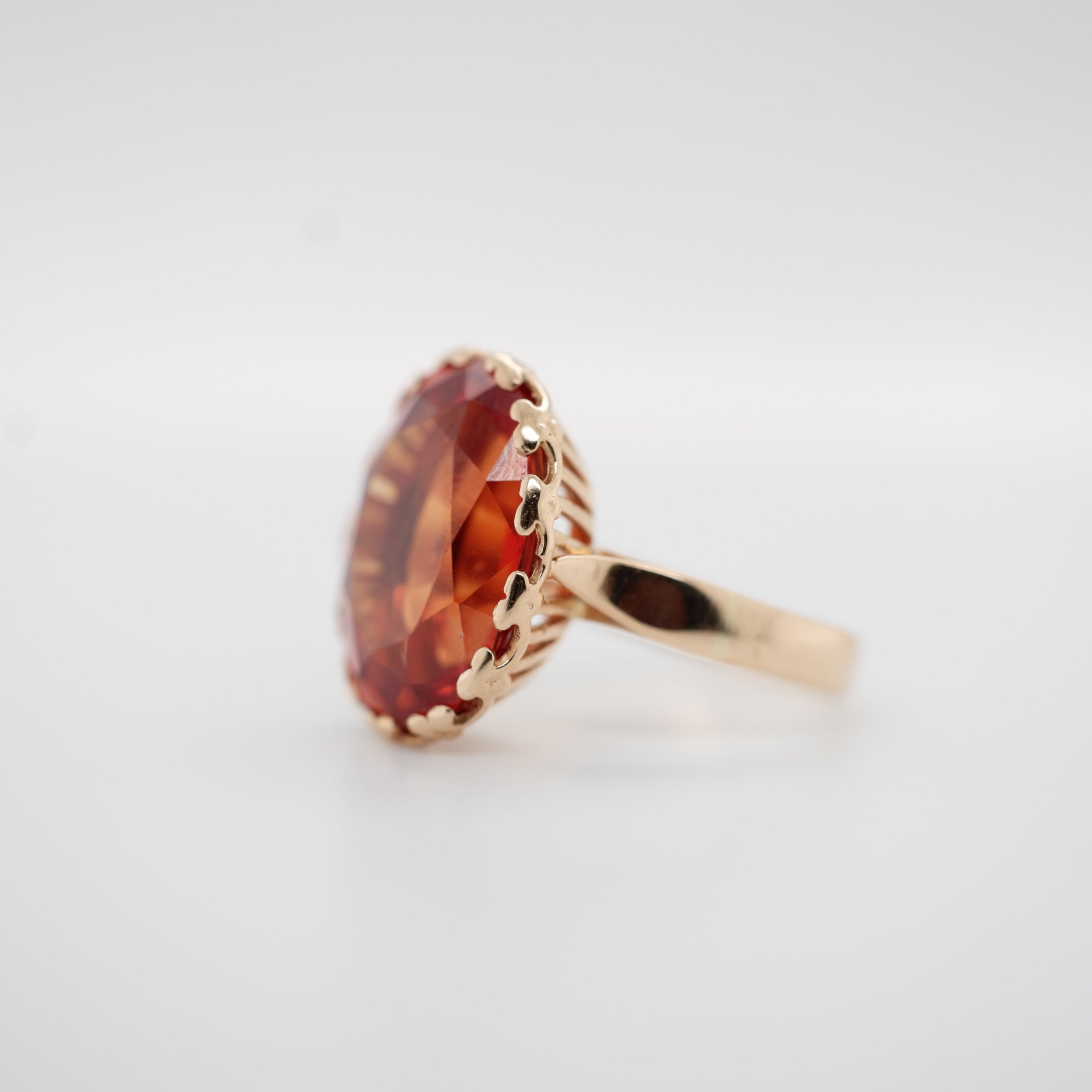 Bague Or Jaune - Quartz Fumé
