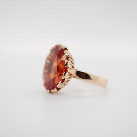 Bague Or Jaune - Quartz Fumé