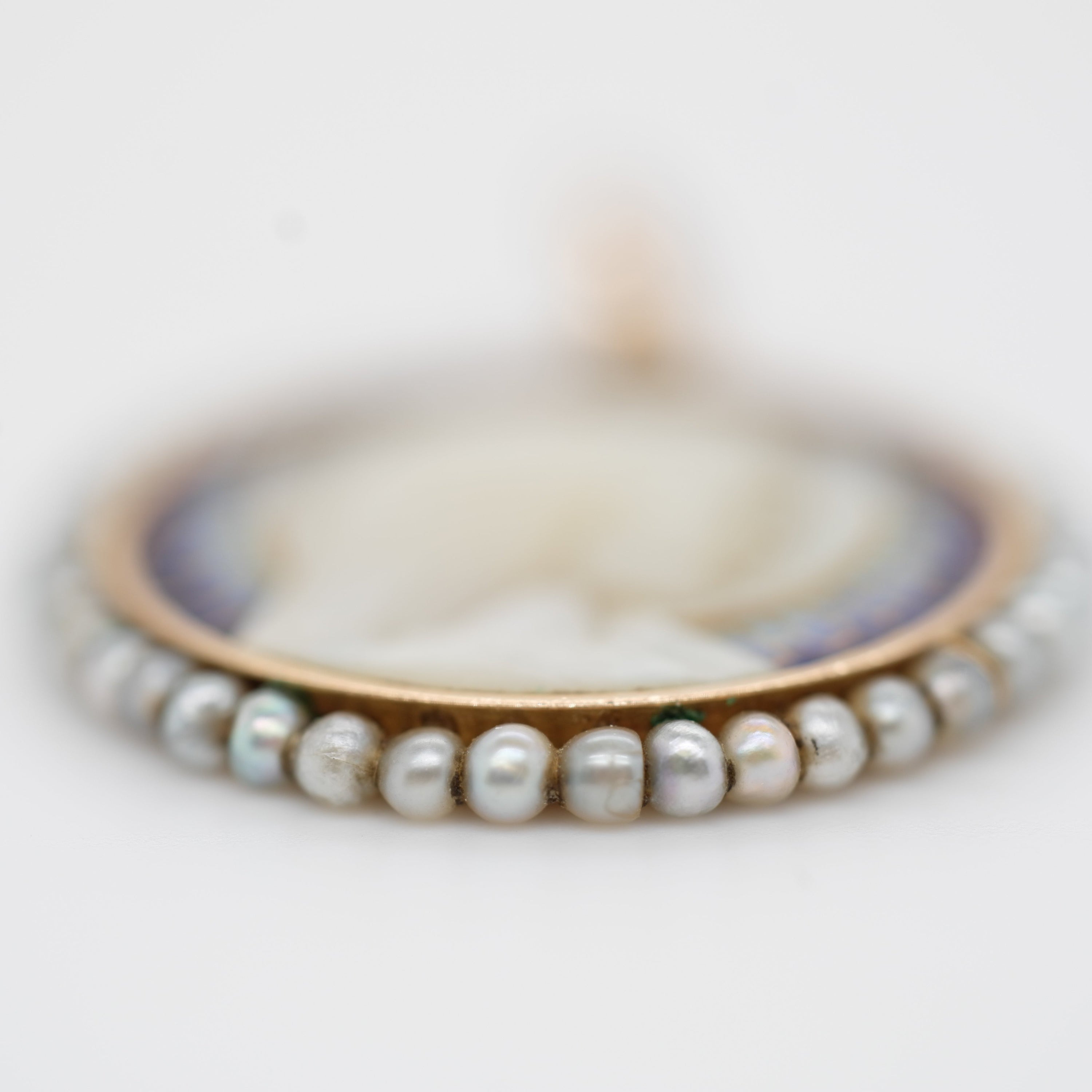 Médaille Ancienne - Or jaune - Vierge Marie - Nacre