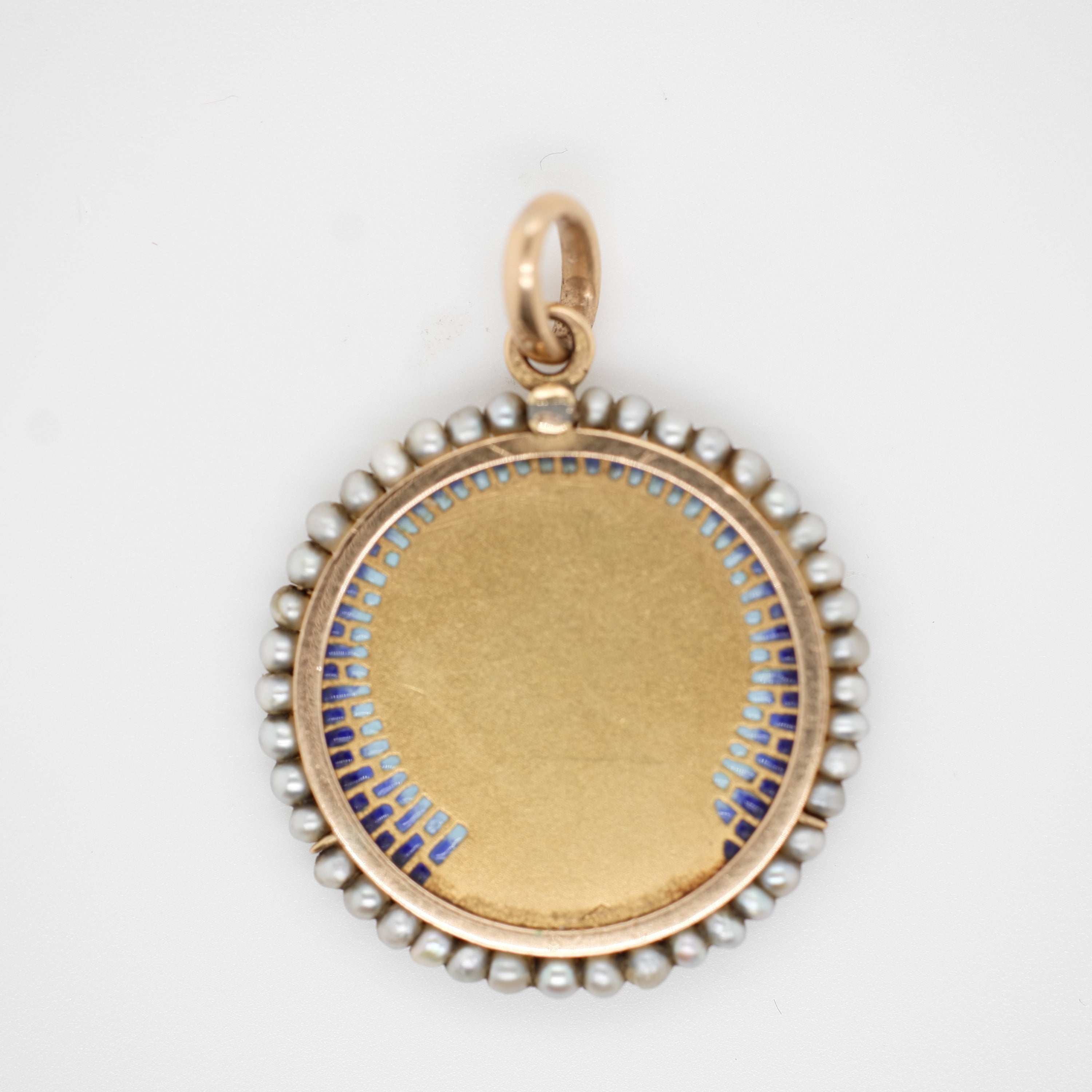 Médaille Ancienne - Or jaune - Vierge Marie - Nacre