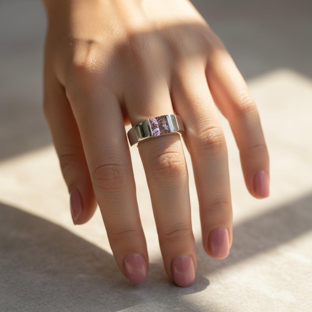 Cartier - Bague Tank Or Blanc - Quartz Rose