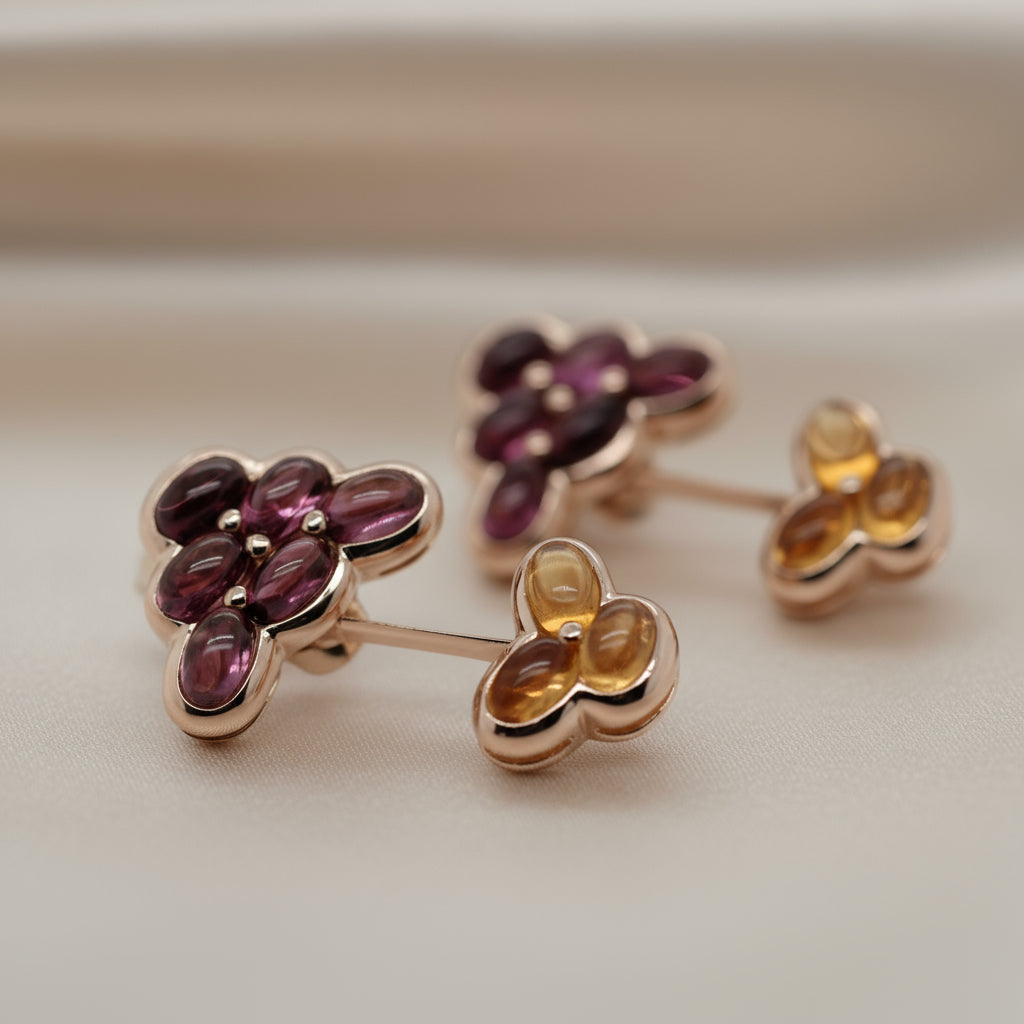 Mauboussin - Boucles d’Oreilles Grappe - Or Jaune - Tourmaline et Citrine