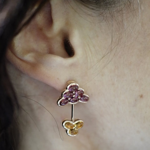 Mauboussin - Cluster Earrings - Yellow Gold - Tourmaline and Citrine